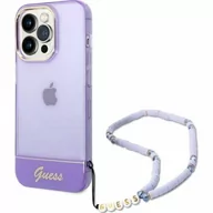 Etui i futerały do telefonów - Guess Etui Hardcase Translucent Pearl Strap do iPhone 14 Pro Max fioletowe - miniaturka - grafika 1