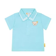 Koszulki i topy damskie - Steiff Niemowlęta koszulka polo z krótkim rękawem, niebieska topaz, regularna, Blue Topaz, 68 - miniaturka - grafika 1