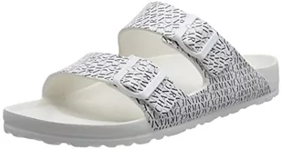 Armani Exchange Męskie sandały męskie Allover Logo Pool Slide, białe, 45 EU, biały, 45 EU - Sandały męskie - miniaturka - grafika 1