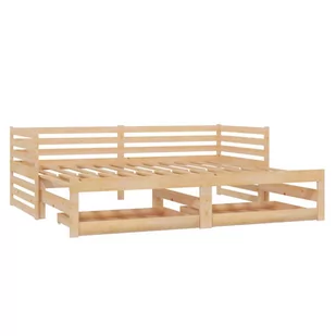 vidaXL Łóżko wysuwane 2 x 90x200 cm lite drewno sosnowe 3083704 - Łóżka - miniaturka - grafika 1