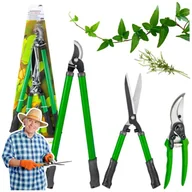 Nożyce i sekatory - Zestaw Sekatorów Ogrodowych Do Gałęzi Żywopłotu Etui 3szt. LEAN - miniaturka - grafika 1