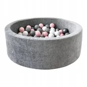 Suche baseny - Suchy basen z kulkami 30x90 Velvet Szary 200 piłek - GOTOWY MIX - miniaturka - grafika 1