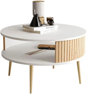 Stolik Kawowy Biały Nowoczesny Z Ryflowaniem Dąb Artisan P5-G04 - Ławy i stoliki kawowe Stolik Kawowy Biały Nowoczesny Z Ryflowaniem Dąb Artisan P5-G04 - Ławy i stoliki kawowe - miniaturka - grafika 1