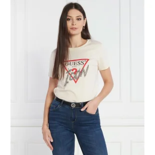 GUESS T-shirt | Regular Fit - Koszulki i topy damskie - miniaturka - grafika 1