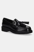 Mokasyny damskie - Tommy Hilfiger mokasyny skórzane TASSEL SQUARISH TOE LTHR LOAFER damskie kolor czarny na platformie FW0FW08749 - miniaturka - grafika 1