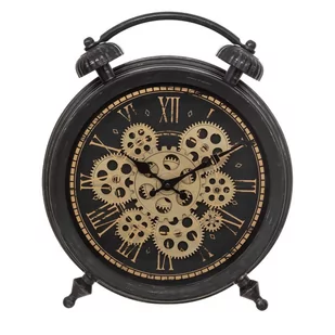 Zegar stojący na komodę, widoczny mechanizm, vintage, Ø 35,6 cm - Zegary - miniaturka - grafika 1