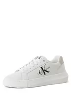 Trampki damskie - Calvin Klein Jeans - Damskie tenisówki ze skóry, biały - miniaturka - grafika 1
