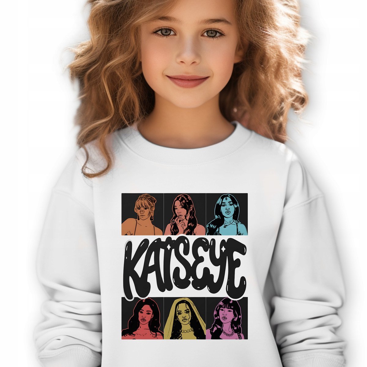 Bluza Dziecięca Biała KATSEYE TEAM Muzyka K-pop Idolki Prezent - 128 cm Wz