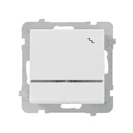 Wyłączniki światła i elektryczne - LEDart schodowy z podświetleniem pomarańczowym, Ospel SONATA ŁP-3RS/m/00, bez ramki, kolor biały - miniaturka - grafika 1
