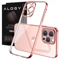 Etui i futerały do telefonów - Etui Alogy TPU Luxury Case z osłonką na aparat do Apple iPhone 12 Pro różowo-przezroczyste + Szkło - miniaturka - grafika 1