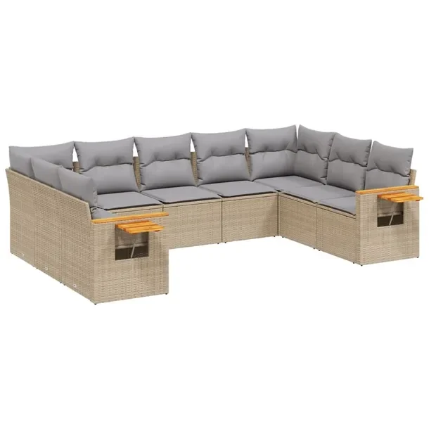 Zestaw mebli ogrodowych modułowych, beżowy, rattan PE, 62 x 62 x 69 cm