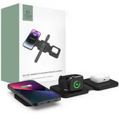 Ładowarki do telefonów - Ładowarka indukcyjna Tech-Protect, A24 3w1 Magnetic Wireless Charger 15W MagSafe, czarna - miniaturka - grafika 1