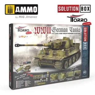 Ammo: Solution Box 01 - WWII German Tanks - Colors and Weathering System - Akcesoria i części modelarskie - miniaturka - grafika 1