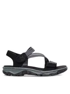 Sandały damskie - Rieker Sandały 68871-00 Czarny - miniaturka - grafika 1