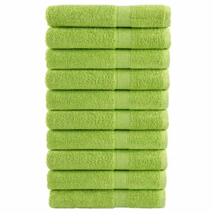 vidaXL Ręczniki, premium, 10 szt., zielone jabłko, 100x200 cm, bawełna - Ręczniki - miniaturka - grafika 1