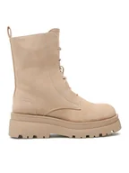 Botki damskie - Jenny Fairy Trapery WS5605-12 Beżowy - miniaturka - grafika 1