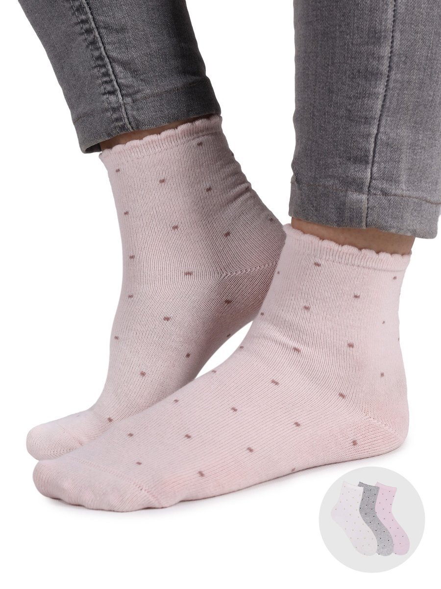 Skarpety dziewczęce bawełniane w kropki 3PAK 27-30 YOCLUB