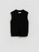 Bluzy dla chłopców - Reserved - Bawełniana kamizelka - czarny - miniaturka - grafika 1