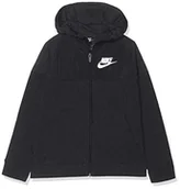 Bluzy dla chłopców - Nike bluza chłopięca B Nsw Hoodie Fz Av czarny czarny/biały X-L - miniaturka - grafika 1