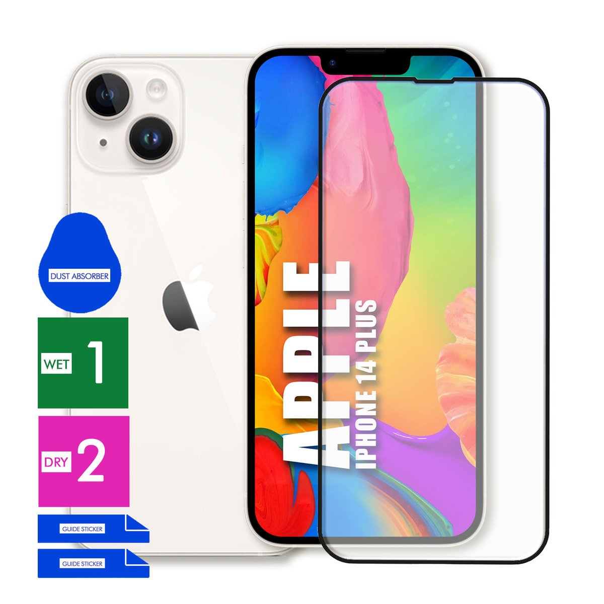 SZKŁO OCHRONNE DO APPLE IPHONE 14 PLUS HARTOWANE 9H PEŁNE CAŁY EKRAN 5D