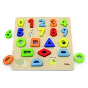 Sortery dla dzieci - Viga Toys Sorter Kształtów Cyferki + Figury Geometryczne Drewniane Viga Toys 50119 - miniaturka - grafika 1