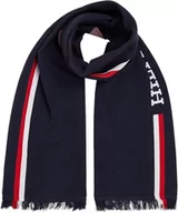 Apaszki i szaliki męskie - Tommy Hilfiger Męskie szaliki Th Monotype Chusty, Space Blue, jeden rozmiar, niebieski (Kosmiczny Błękit), Rozmiar uniwersalny - miniaturka - grafika 1