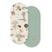 Prześcieradła dla dzieci - Albero Mio Prześcieradło Do Gondoli 2-Pak Cp4 Zabawa W Tropikach - miniaturka - grafika 1