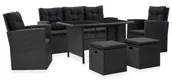 Meble ogrodowe - Czarny tapicerowany zestaw mebli ogrodowych Z3-C00 - miniaturka - grafika 1