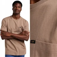 Koszulki męskie - Lee RELAXED POCKET TEE Pebble T-SHIRT LUŹNA BEŻOWA BAWEŁNIANA KOSZULKA XXL - miniaturka - grafika 1