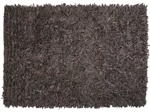 Dywan skórzany 140 x 200 cm brązowy MUT - Dywany - miniaturka - grafika 4