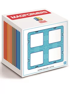 Magformers 12-częściowy zestaw magnetyczny "Super Square" - 3+ - Klocki - miniaturka - grafika 1