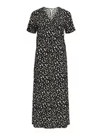 Sukienki - Object Damska sukienka owijana w kwiaty, czarny, 42 - miniaturka - grafika 1