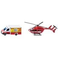 Zabawki zdalnie sterowane - S1748 "Siku Super" - Mercedes-Benz Ambulans + Helikopter ratunkowy - miniaturka - grafika 1