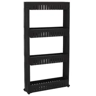 Szafki łazienkowe - Springos Mobilny regał na kółkach szafka łazienkowa 4 półki czarny HA1017 - miniaturka - grafika 1