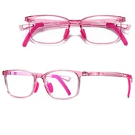 Okulary korekcyjne, oprawki, szkła - Okulary dla dzieci z uchwytami za uszy zerówki do komputera z filtrem Blue Light 25166D różowy - miniaturka - grafika 1