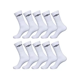 Umbro męskie skarpety sportowe tkane z poduszkami - zestaw 10 sztuk - wysokie skarpety męskie, tenis, oddychające, biały, 39-42 EU - Skarpetki damskie - miniaturka - grafika 1