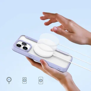 Etui iPhone 15 Pro Max magnetyczny pokrowiec MagSafe z klapką Dux Ducis Skin X Pro - fioletowe - Etui i futerały do telefonów - miniaturka - grafika 8