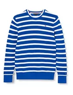 Bluzy dla chłopców - Tommy Hilfiger Chłopięca bluza z paskiem Nautical Stripe, Lapis Lazuli 431-880, 74 - miniaturka - grafika 1
