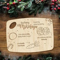 Ozdoby bożonarodzeniowe - Drewniana TACA DLA MIKOŁAJA talerzyk na smakołyki dla Mikołaja i Renifera tacka na mleko i ciastka - miniaturka - grafika 1