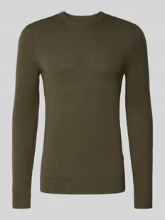 Sweter z dzianiny z okrągłym dekoltem model ‘BAGGE’ - Swetry męskie - miniaturka - grafika 1