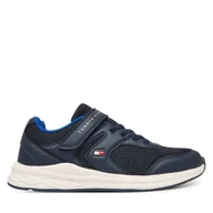 Buty dla chłopców - Sneakersy Tommy Hilfiger Low Cut Lace-Up T3X9-34378-1697 D Granatowy - miniaturka - grafika 1