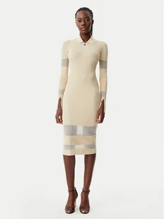 Patrizia Pepe Sukienka dzianinowa 8A1420/K078-B814 Beżowy Slim Fit - Sukienki - miniaturka - grafika 1