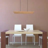 Lampy sufitowe - Lampa wisząca LED Dolores, czarna mat/jasnobrązowa - miniaturka - grafika 1