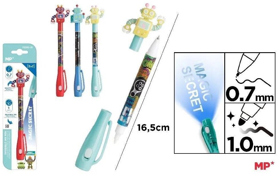 Długopis szpiegowski UV 0.7/1.0mm Roboty MIX