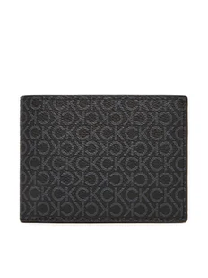 Calvin Klein Portfel męski Ck Must Mono Comp Trifold W Coin LV04D1040G Czarny - Portfele - miniaturka - grafika 1