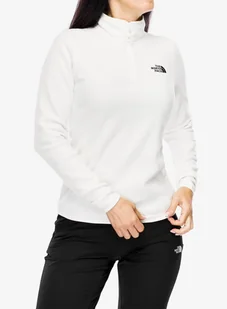 Bluza polarowa damska The North Face 100 Glacier 1/4 Zip - white dune - Bluzy sportowe damskie - miniaturka - grafika 1