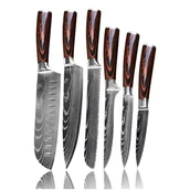 Noże kuchenne - NOŻE JAPOŃSKIE ZESTAW STAL WYSOKOWĘGLOWA NA PREZENT - miniaturka - grafika 1