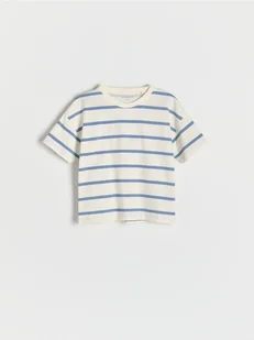 Reserved - Bawełniany t-shirt w paski - złamana biel - Bluzki dla niemowląt - miniaturka - grafika 1