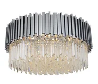 Lampy sufitowe - Pipe Organ Crystal Chrome - plafon kryształowy 45cm chrom - miniaturka - grafika 1