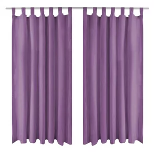 vidaXL Zasłony z mikrosatyny, 2 szt., pętelkami, 140x175 cm, liliowe - Zasłony - miniaturka - grafika 1